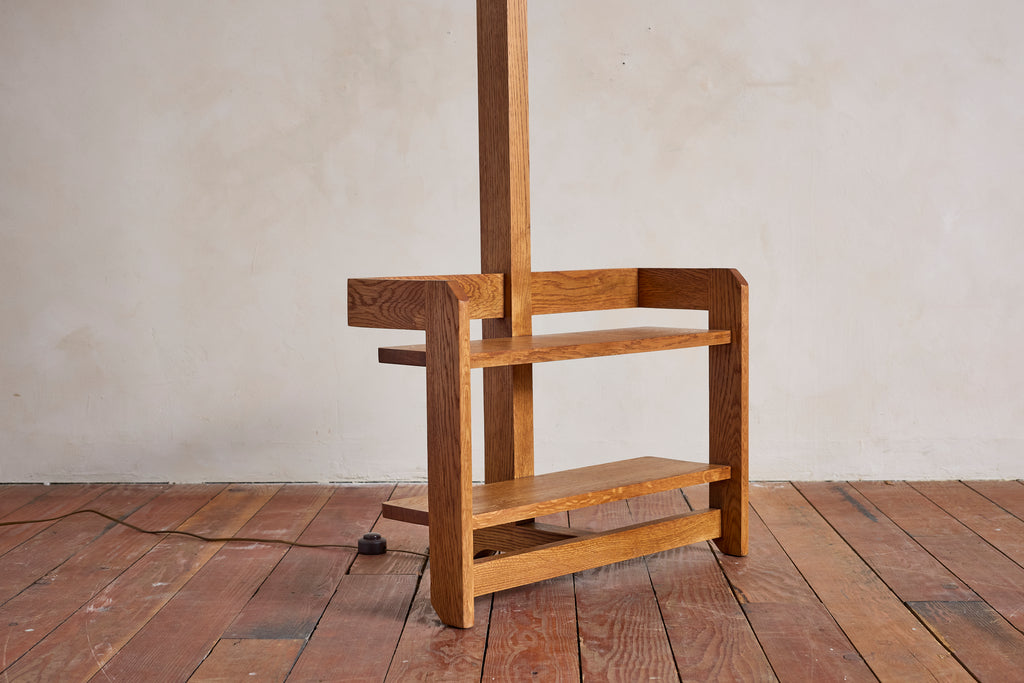 Guillerme et Chambron Floor Lamp with Bookshelf