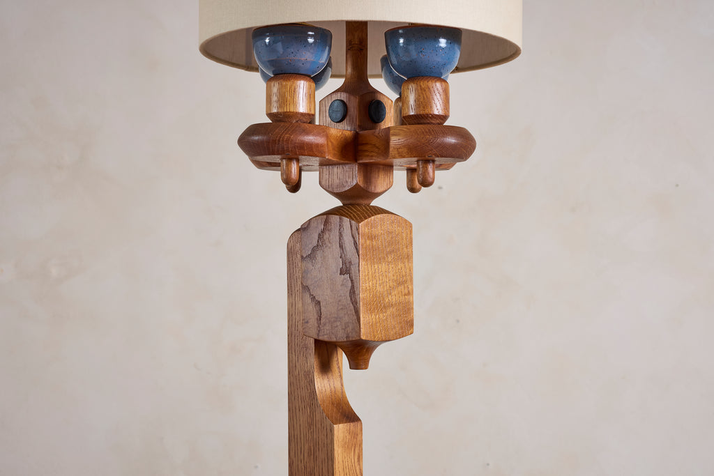 Guillerme et Chambron Floor Lamp with Bookshelf