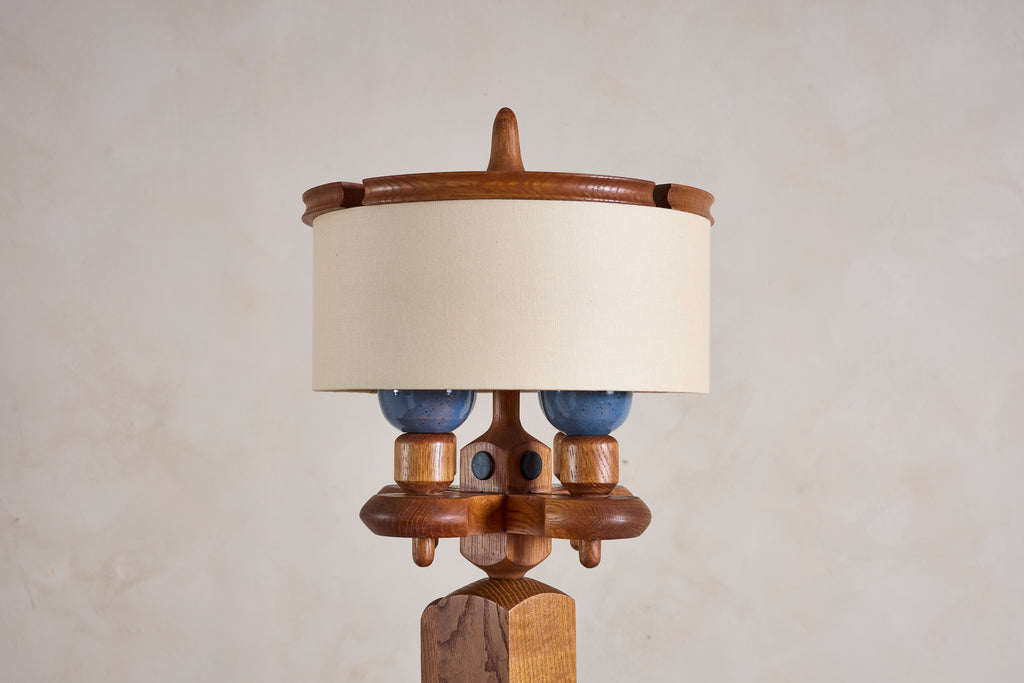 Guillerme et Chambron Floor Lamp with Bookshelf