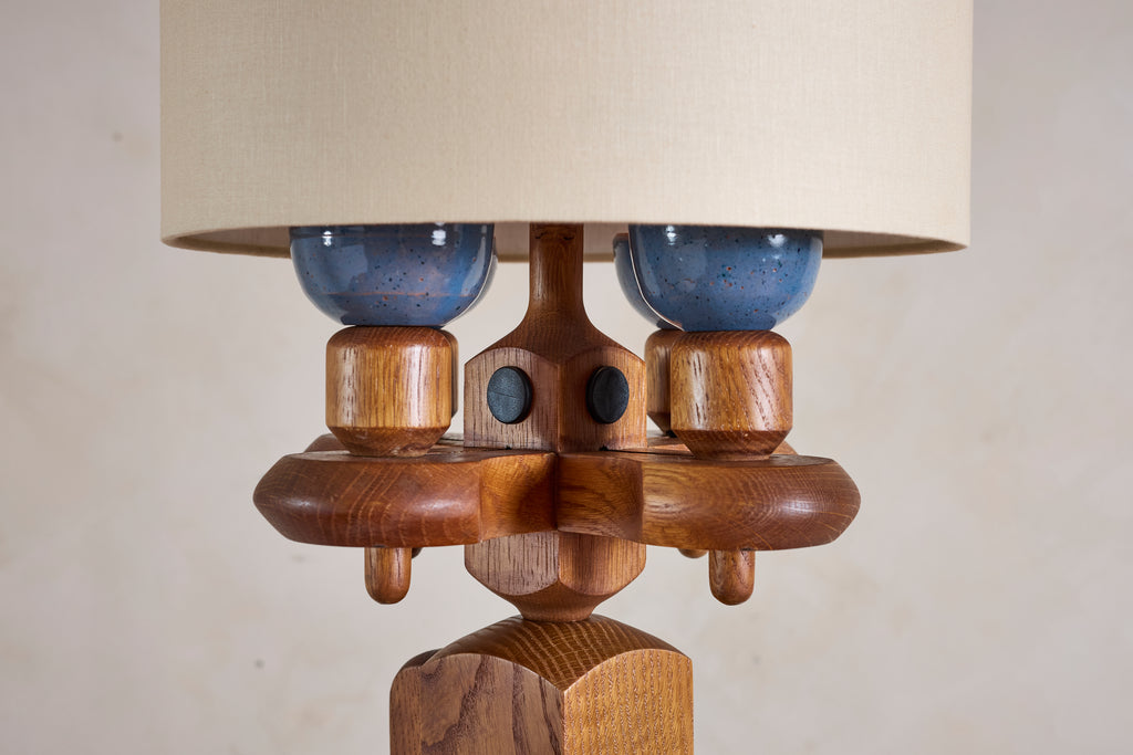 Guillerme et Chambron Floor Lamp with Bookshelf