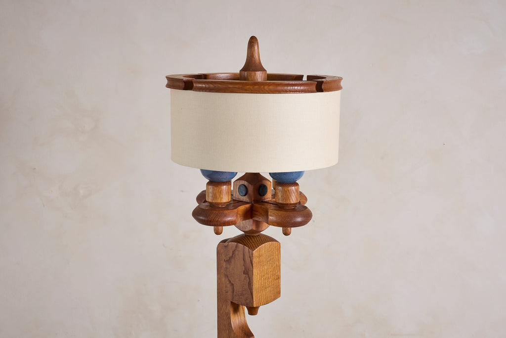 Guillerme et Chambron Floor Lamp with Bookshelf