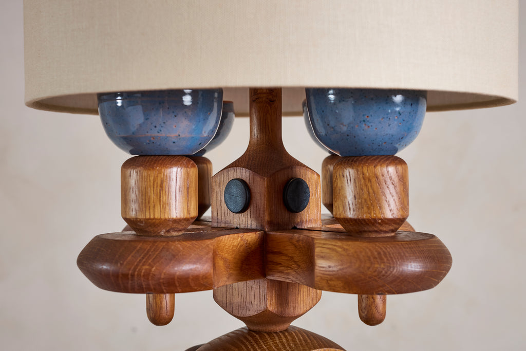 Guillerme et Chambron Floor Lamp with Bookshelf