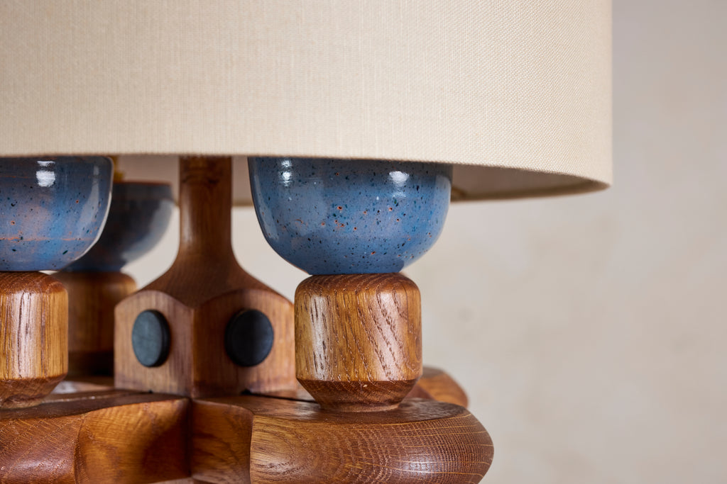 Guillerme et Chambron Floor Lamp with Bookshelf