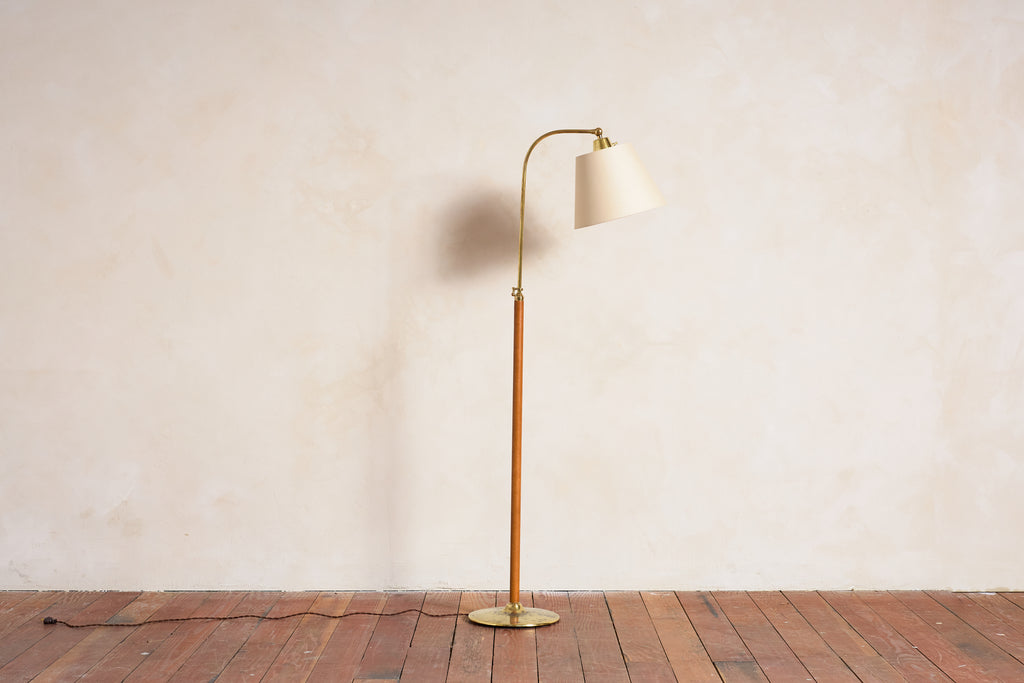 Jacques Adnet Style Floor Lamp - Camel