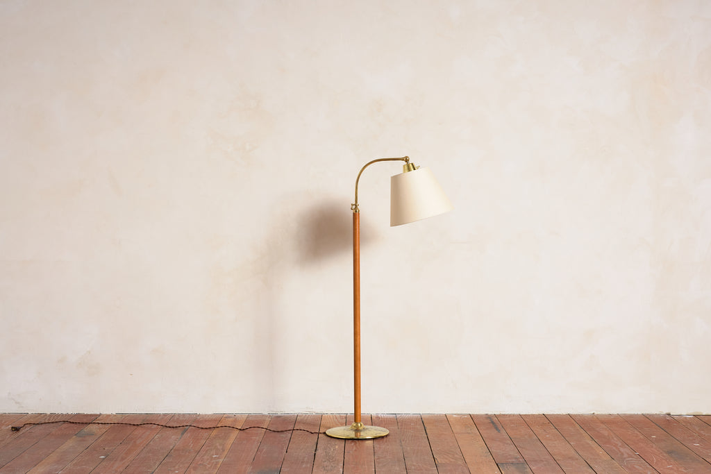 Jacques Adnet Style Floor Lamp - Camel