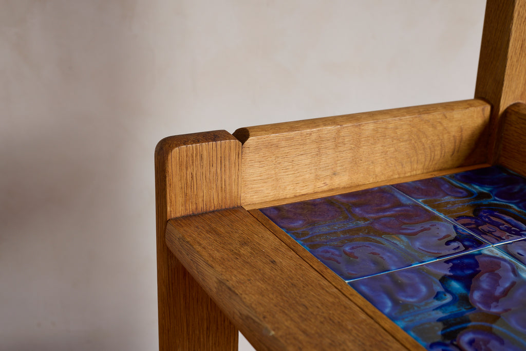 Guillerme et Chambron Floor Lamp with Ceramic Tile Shelves