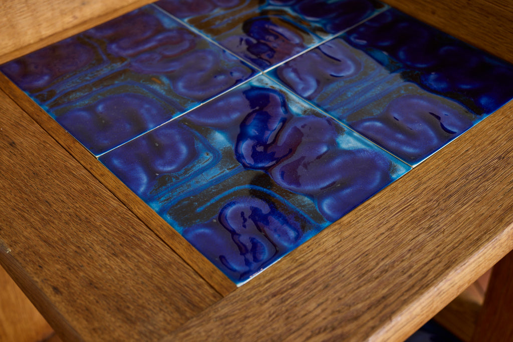 Guillerme et Chambron Floor Lamp with Ceramic Tile Shelves