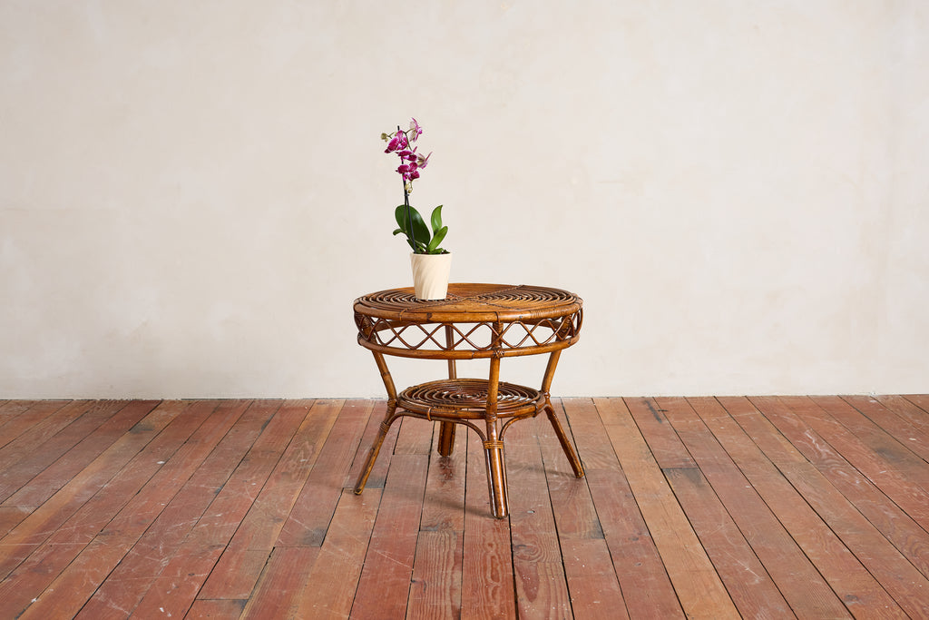 Italian Bamboo Side Table