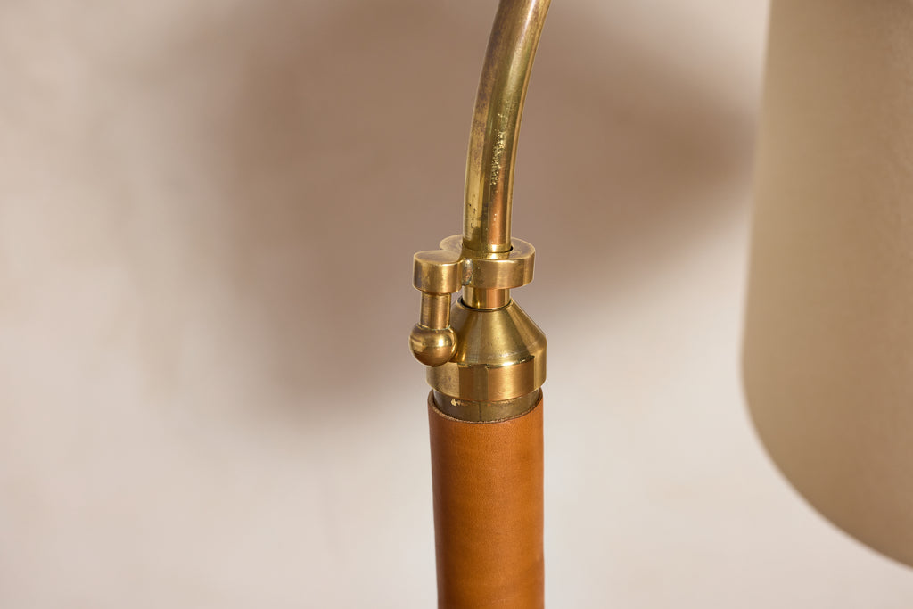 Jacques Adnet Style Floor Lamp - Camel