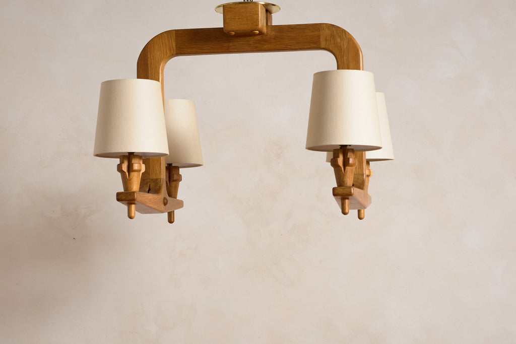 Guillerme et Chambron Oak Chandelier / Pendant