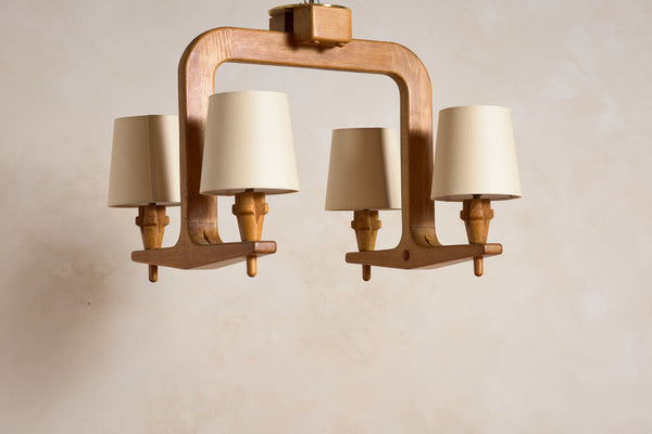 Guillerme et Chambron Oak Chandelier / Pendant