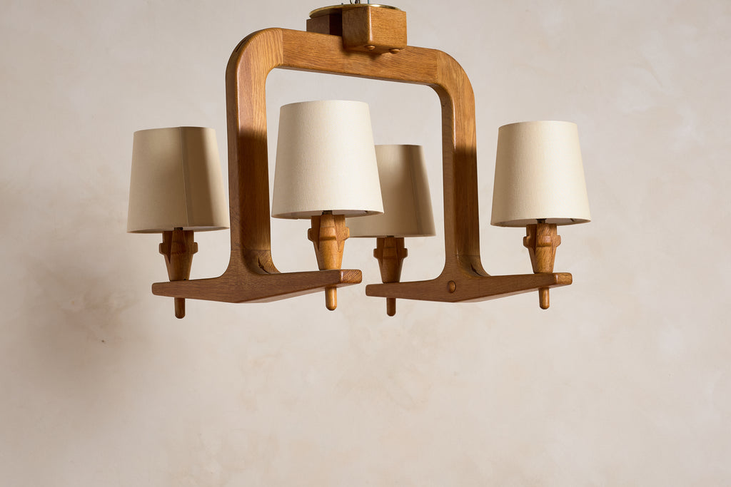Guillerme et Chambron Oak Chandelier / Pendant