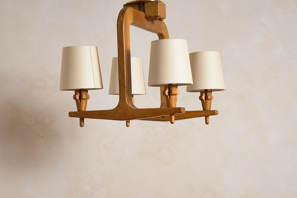Guillerme et Chambron Oak Chandelier / Pendant