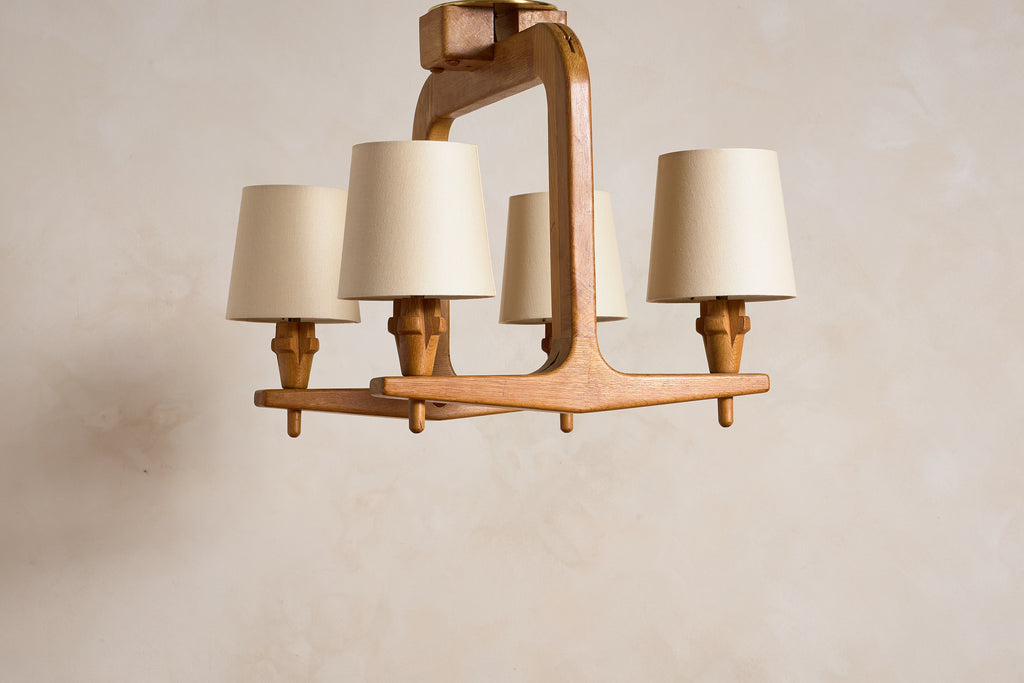 Guillerme et Chambron Oak Chandelier / Pendant