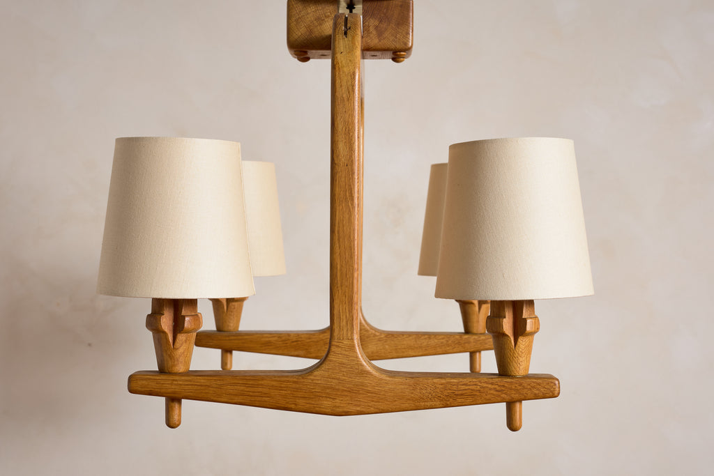 Guillerme et Chambron Oak Chandelier / Pendant