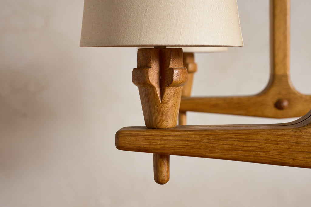 Guillerme et Chambron Oak Chandelier / Pendant