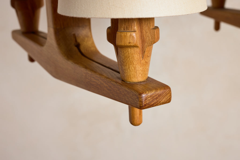 Guillerme et Chambron Oak Chandelier / Pendant