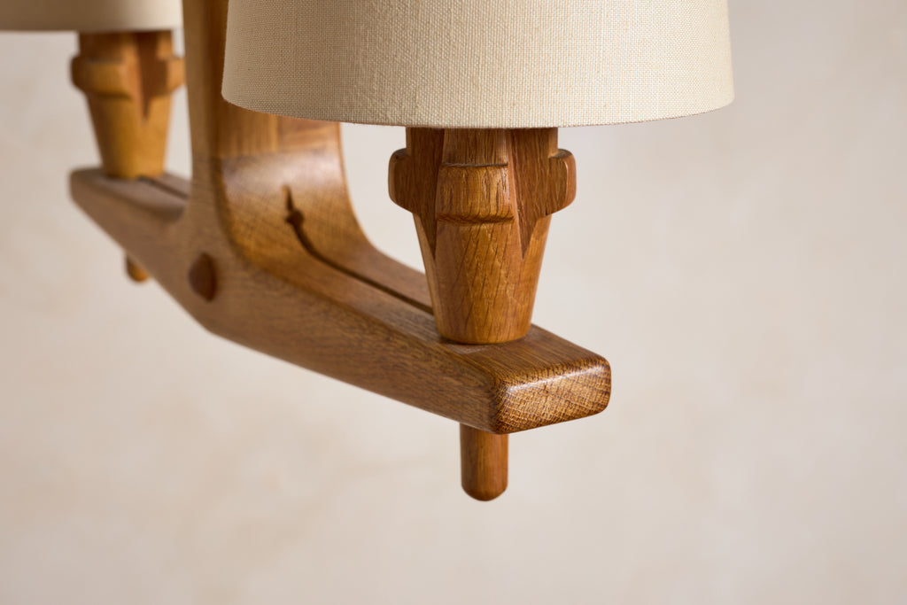 Guillerme et Chambron Oak Chandelier / Pendant