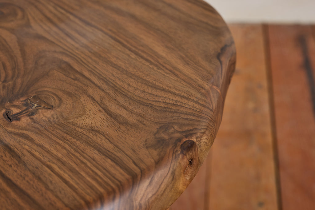 French Carved Brutalist Stool