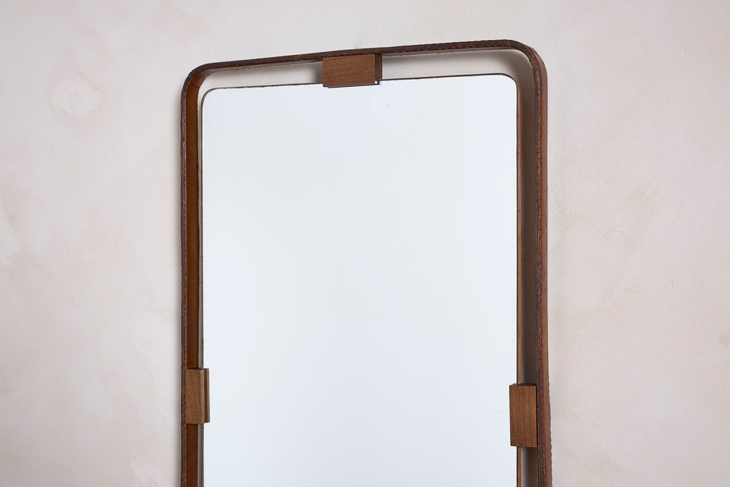 Leather Jacques Adnet Mirror