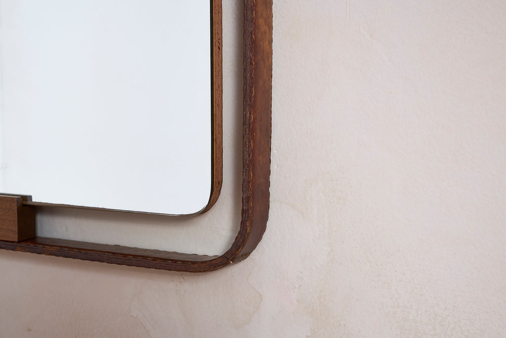 Leather Jacques Adnet Mirror