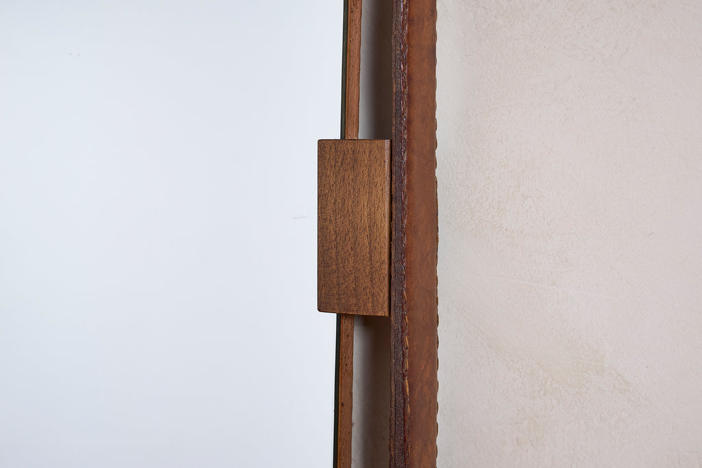 Leather Jacques Adnet Mirror