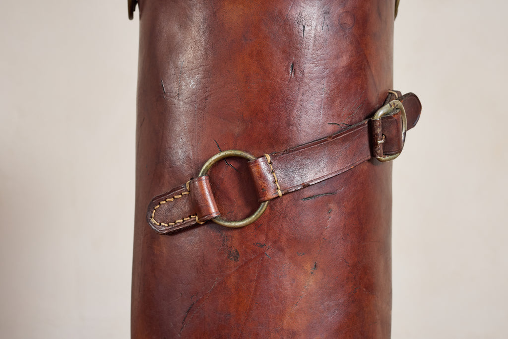 Jacques Adnet Style Leather Umbrella Holder