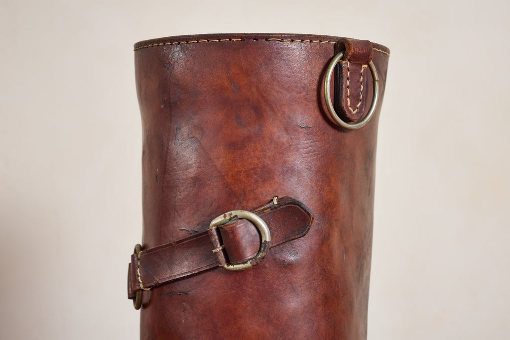 Jacques Adnet Style Leather Umbrella Holder