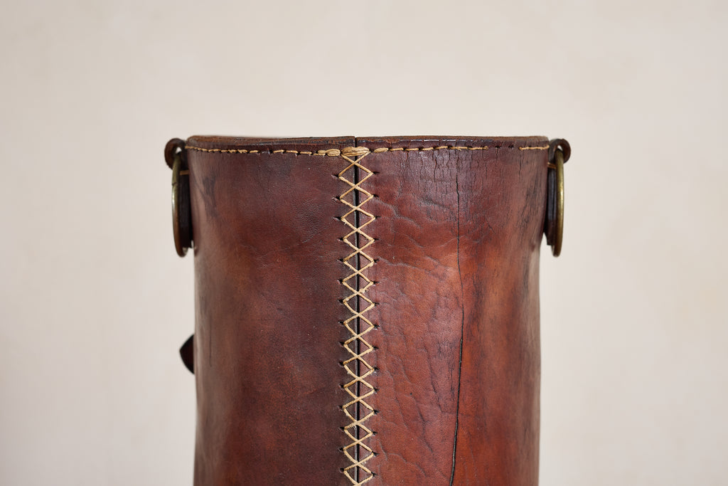 Jacques Adnet Style Leather Umbrella Holder