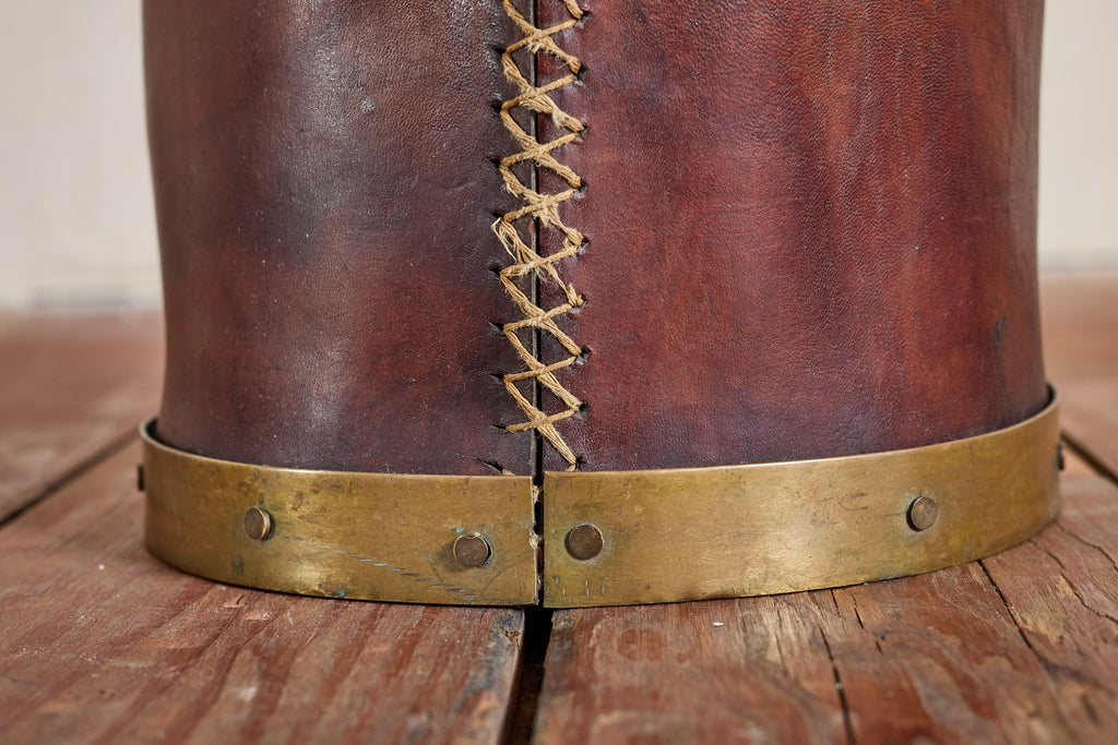 Jacques Adnet Style Leather Umbrella Holder