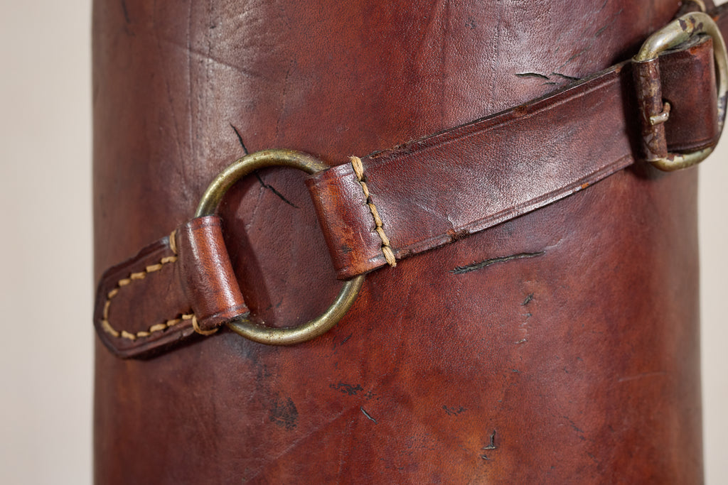 Jacques Adnet Style Leather Umbrella Holder