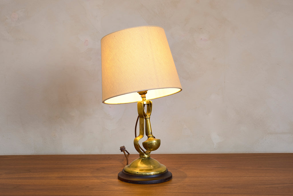 Brass Gimbal Table Lamp