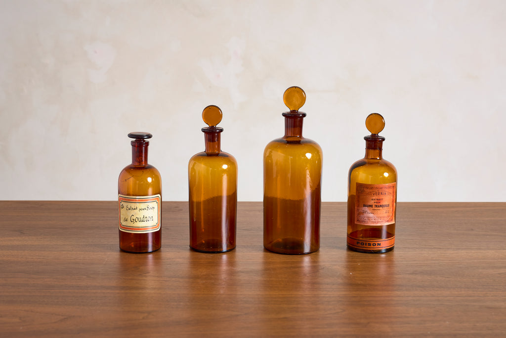 Set of 9 Apothecary Glass Jars, circa 1920's