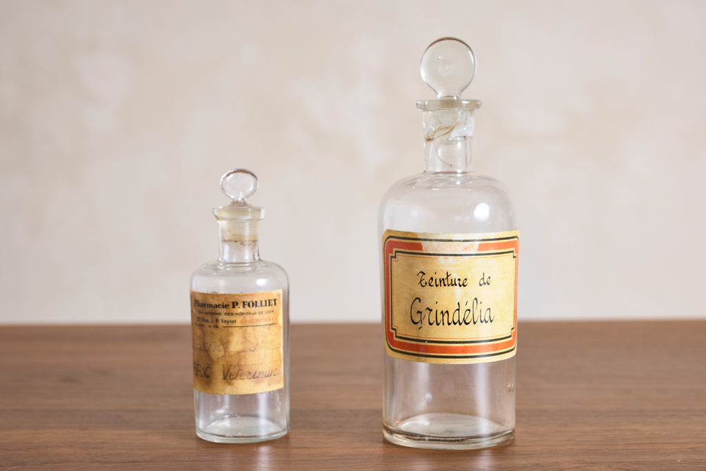 Set of 9 Apothecary Glass Jars, circa 1920's