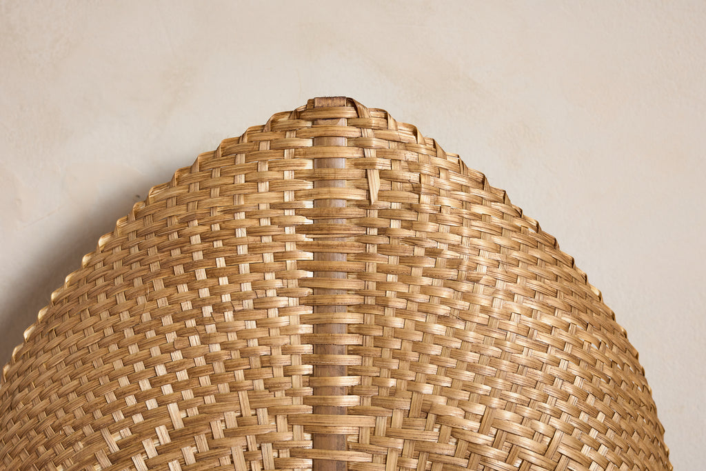 Italian Rattan Fan Sconces by Vivai del Sud