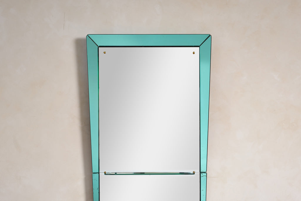 Large Cristal Art Floor Mirror - Light Blue