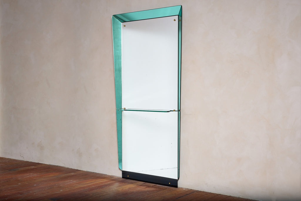 Large Cristal Art Floor Mirror - Light Blue