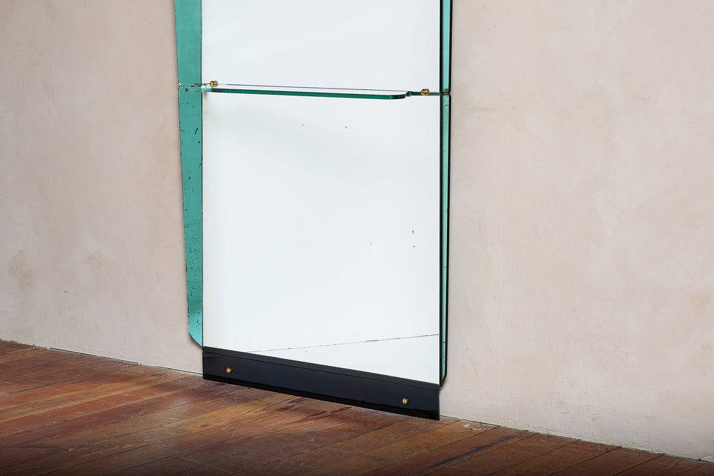 Large Cristal Art Floor Mirror - Light Blue