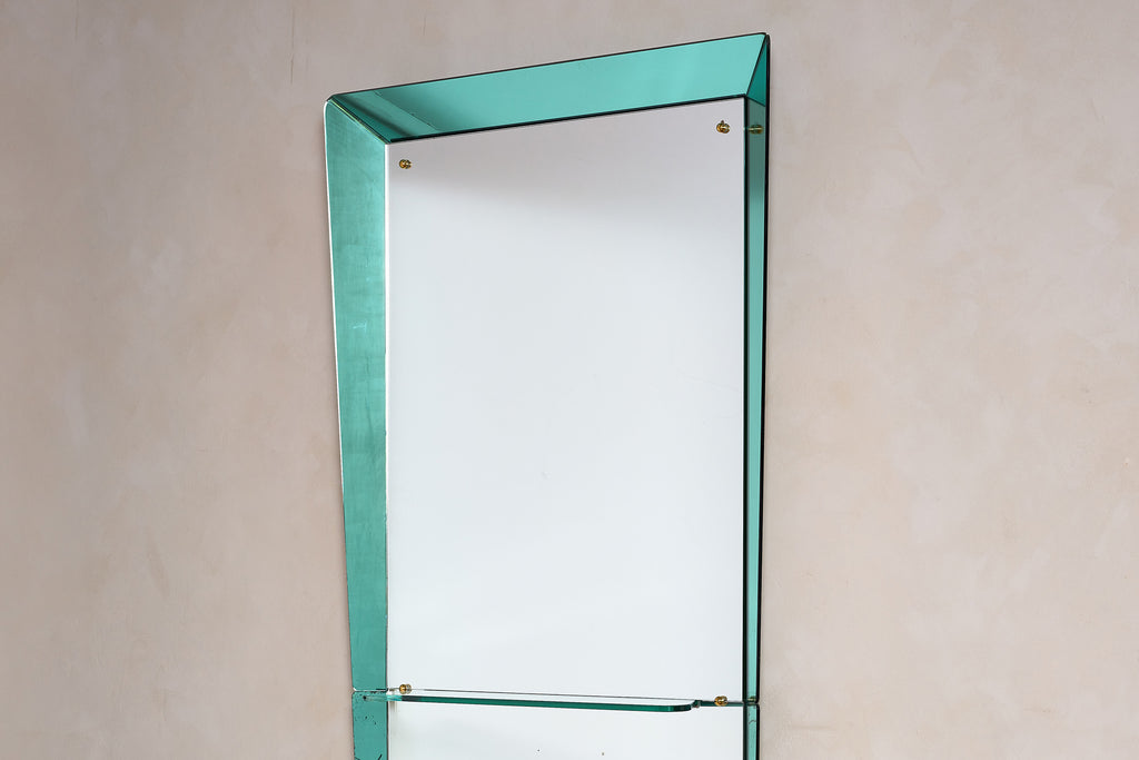 Large Cristal Art Floor Mirror - Light Blue