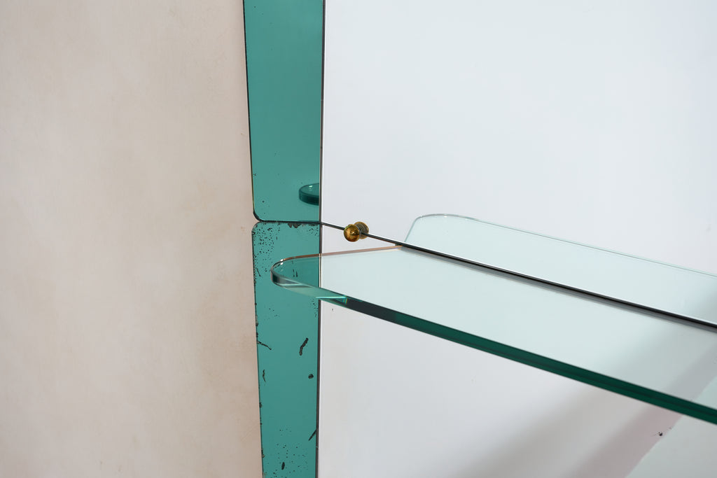 Large Cristal Art Floor Mirror - Light Blue