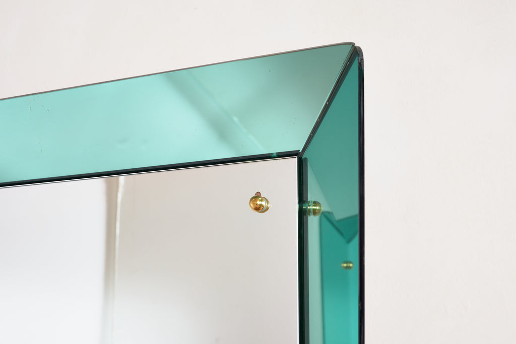 Large Cristal Art Floor Mirror - Light Blue