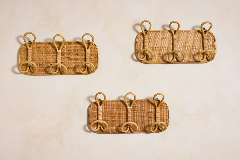 Italian Rattan Coat Rack