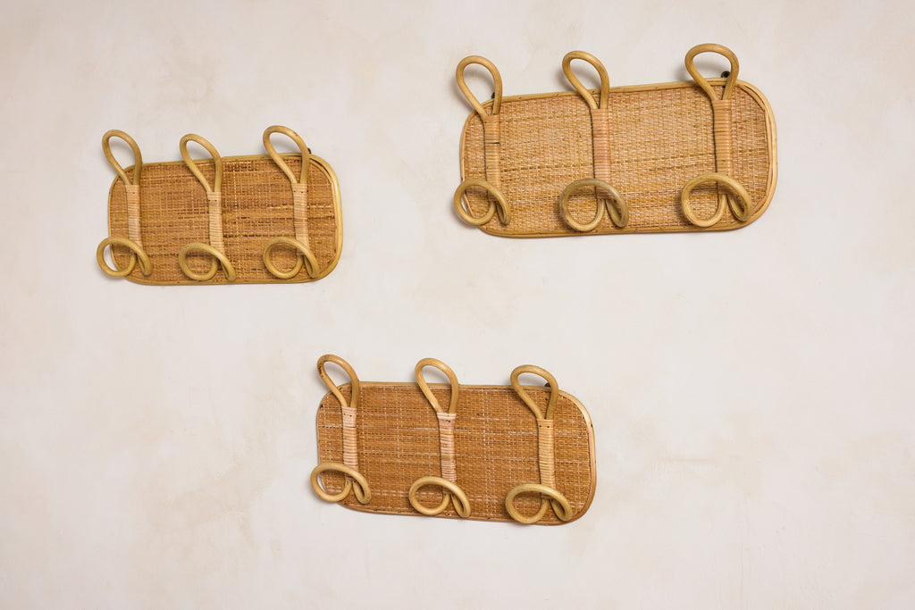 Italian Rattan Coat Rack