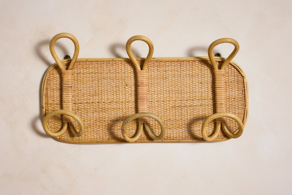 Italian Rattan Coat Rack