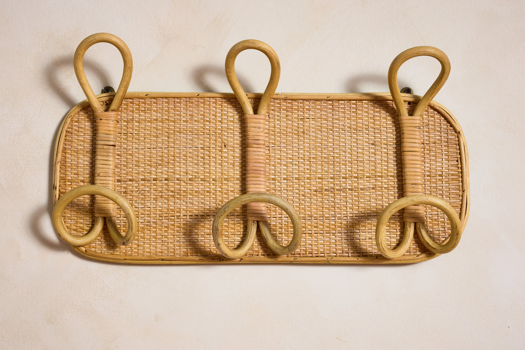 Italian Rattan Coat Rack
