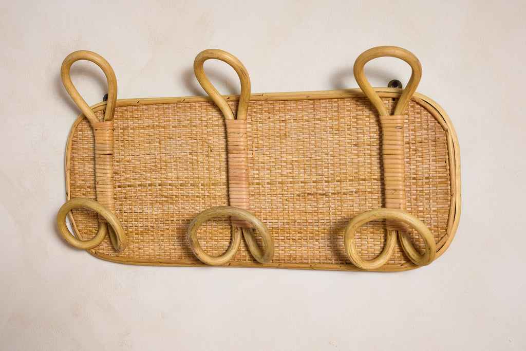 Italian Rattan Coat Rack