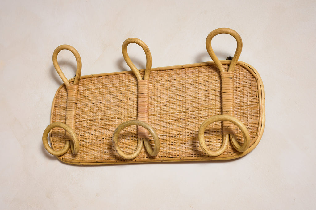 Italian Rattan Coat Rack