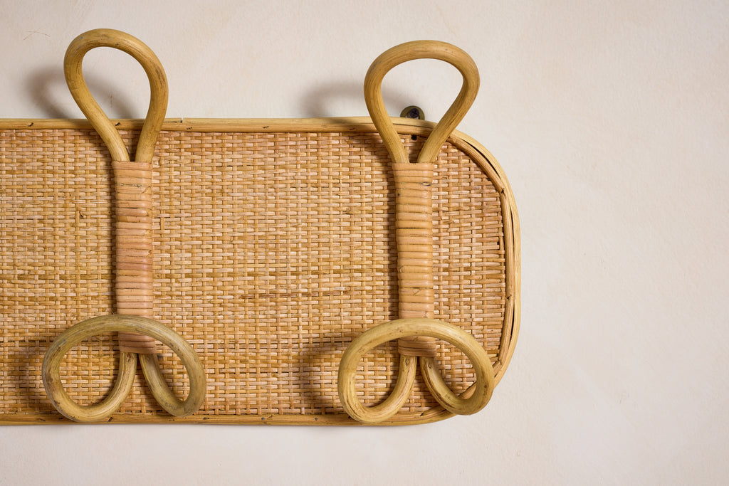 Italian Rattan Coat Rack