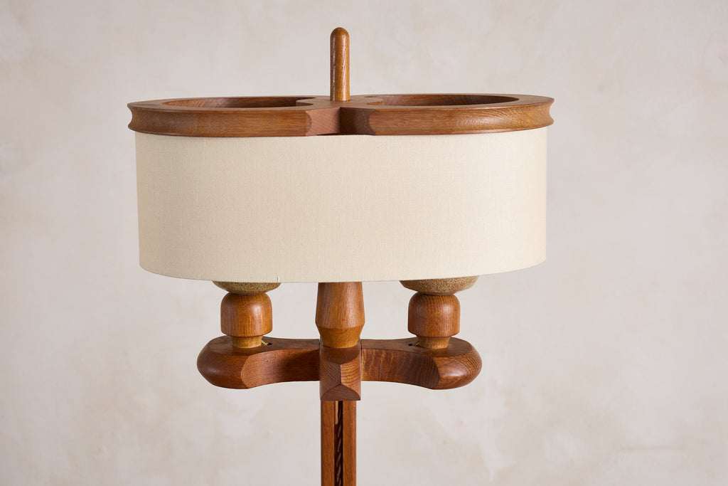 Guillerme et Chambron Floor Lamp with Low Shelf