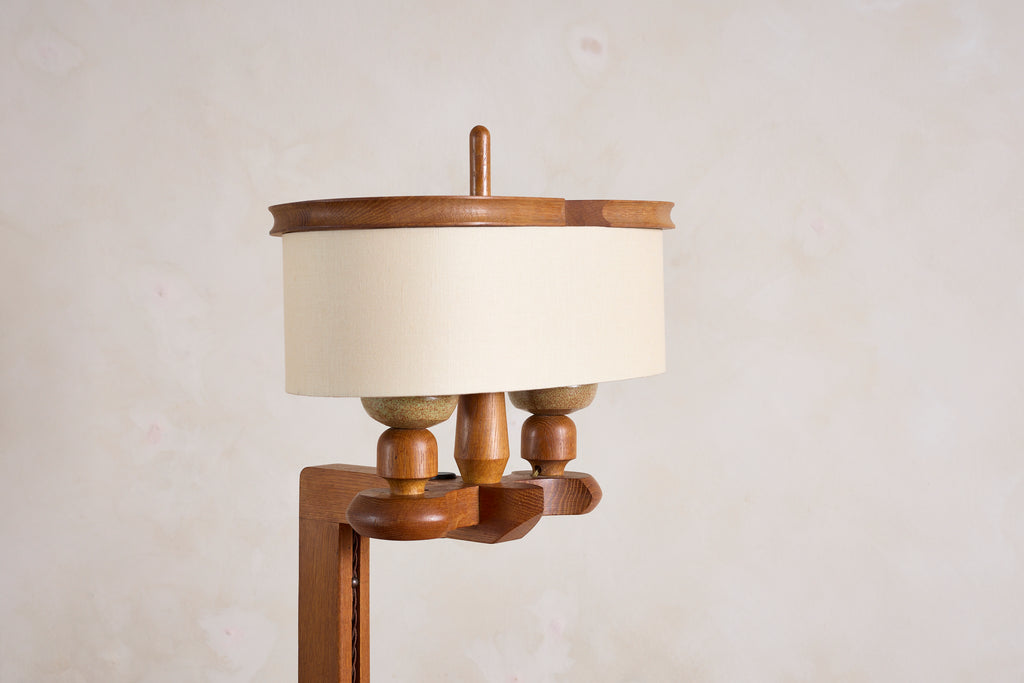 Guillerme et Chambron Floor Lamp with Low Shelf